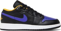 Кроссовки Air Jordan 1 Low GS Lakers, черный