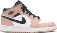 Кроссовки Air Jordan 1 Mid GS Pink Quartz, розовый