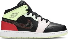 Кроссовки Air Jordan 1 Mid Glow In The Dark, разноцветный