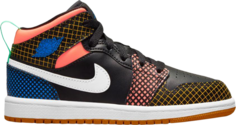 Кроссовки Air Jordan 1 Mid MMD PS Multi Grid, черный