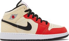 Кроссовки Air Jordan 1 Mid SS GS Dunk Contest, кремовый