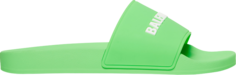 Сандалии Balenciaga Pool Slides Fluo Green, зеленый
