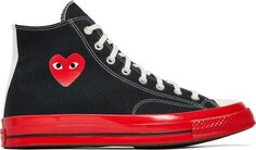 Кроссовки Converse Comme des Garçons Play x Chuck 70 High Black Red, черный