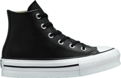 Кроссовки Converse Chuck Taylor All Star Lift Platform Leather High Black Natural Ivory, черный