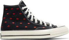 Кроссовки Converse Chuck 70 Embroidered Lips High Love Me - Black, черный