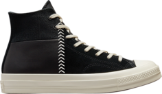 Кроссовки Converse Chuck 70 Crafted Leather High Black Egret, черный