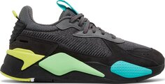 Кроссовки Puma RS-X Highlighter Castlerock Fluorescent Yellow, серый