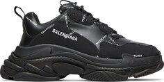 Кроссовки Balenciaga Triple S Sneaker Allover Logo - Black, черный
