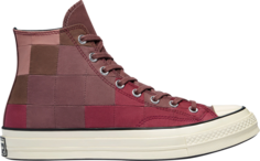 Кроссовки Converse Chuck 70 High Plant Color Patchwork - Rose Taupe, красный