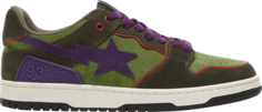 Кроссовки Bapesta Sk8 Green Dark Purple, зеленый
