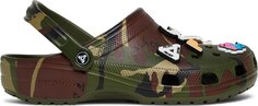 Кроссовки Palace x Classic Clog Jungle Camo, зеленый Crocs