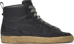 Кроссовки Puma Rhuigi x Suede Mid Distressed Black, черный