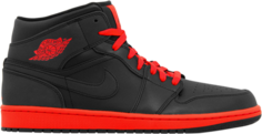 Кроссовки Air Jordan 1 Retro Mid Black Infrared, черный