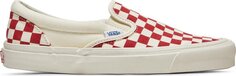 Кеды Vans OG Classic Slip-On LX Red Checkerboard, белый