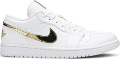 Кроссовки Wmns Air Jordan 1 Retro Low White Metallic Gold, золотой