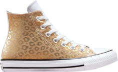 Кроссовки Converse Wmns Chuck Taylor All Star High Glitter Leopard Spots, золотой