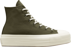 Кроссовки Converse Wmns Chuck Taylor All Star Platform High Hybrid Texture - Cargo Khaki, зеленый