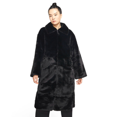 Пальто Nike Sportswear Women&apos;s Faux Fur Long, черный/серый/белый