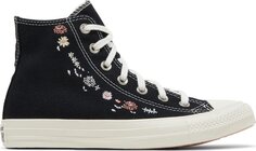 Кроссовки Converse Wmns Chuck Taylor All Star High Embroidered Floral - Black, черный
