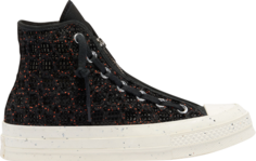 Кроссовки Converse Wmns Chuck 70 High Speckled Black Crochet, черный