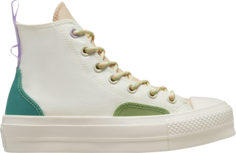 Кроссовки Converse Wmns Chuck Taylor All Star Lift Platform High Colorblock Overlay - Algae Coast, кремовый