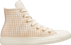 Кроссовки Converse Wmns Chuck Taylor All Star High Houndstooth Shine - Egret, кремовый