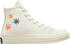 Кроссовки Converse Wmns Chuck 70 High Embroidered Floral - Egret, кремовый