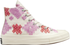 Кроссовки Converse Wmns Chuck 70 High Bright Embroidery, кремовый