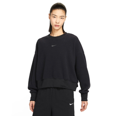 Свитшот Nike Sportswear Plush Women&apos;s Mod Crop Crew-Neck, черный/темно-серый
