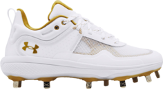 Бутсы Under Armour Wmns Glyde MT White Metallic Gold, белый