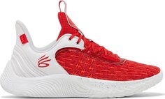 Кроссовки Curry Flow 9 Team White Red, красный