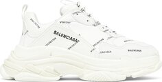 Кроссовки Balenciaga Triple S Sneaker Allover Logo - White, белый