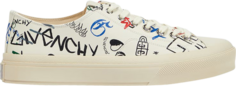 Кроссовки Givenchy City Printed Leather Low Scribbled, кремовый