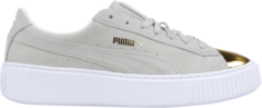 Кроссовки Puma Wmns Suede Platform White Gold, белый