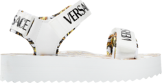 Сандалии Versace Wmns Garland Logo Platform Sandal Baroque Print - White, белый