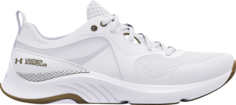 Кроссовки Under Armour Wmns HOVR Omnia Metallic White Metallic Gold Luster, белый