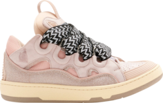 Кроссовки Lanvin Curb Leather and Glitter Sneakers Pale Pink, розовый