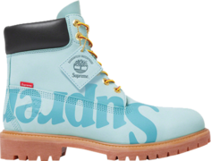 Ботинки Supreme x 6 Inch Premium Waterproof Boot Big Logo - Light Blue, синий Timberland