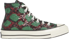 Кроссовки Converse Chuck 70 High Snake Pattern - Red Green, красный