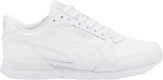 Кроссовки Puma ST Runner v3 Leather Jr Triple White, белый