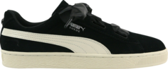 Кроссовки Puma Suede Heart Jewel Jr Black White, черный