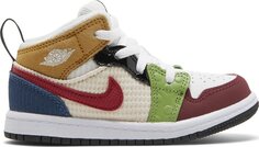 Кроссовки Air Jordan 1 Mid SE TD Messy Room, разноцветный