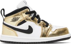 Кроссовки Air Jordan 1 Mid SE TD Metallic Gold, золотой