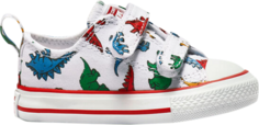 Кроссовки Converse Chuck Taylor All Star Low Hook and Loop TD Dinoverse Print, белый