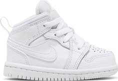 Кроссовки Air Jordan 1 Mid TD Triple White, белый