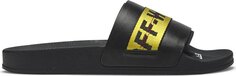 Сандалии Off-White Sliders Black Yellow, черный