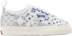 Кеды Vans Kith x Authentic Elastic Lace Toddler Azulejo Tile, белый