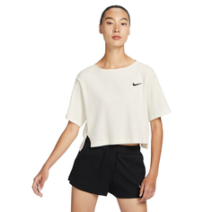 Топ Nike Sportswear Ribbed Jersey Short-Sleeve, белый/черный