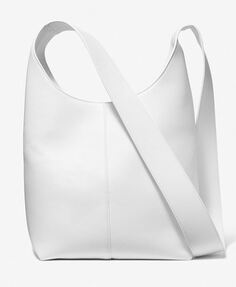 Сумка-хобо кожаная среднего размера Michael Kors Dede Medium Leather Hobo, белый