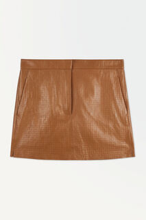 Юбка Cos Atelier The Embossed-leather Mini, коричневый
